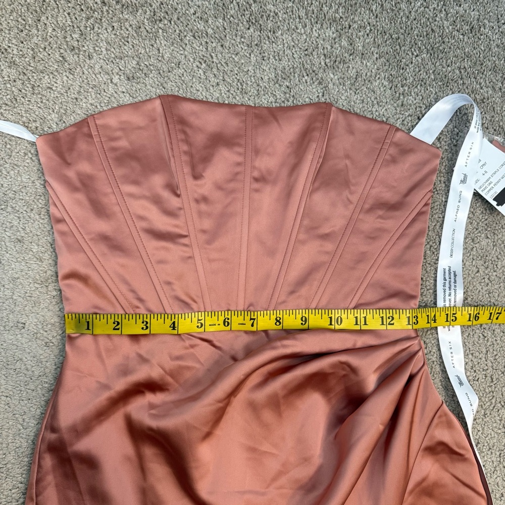 AFter Six‎ 6888 Strapless Corset Satin Gown Copper Penny 4 - Picture 6 of 8